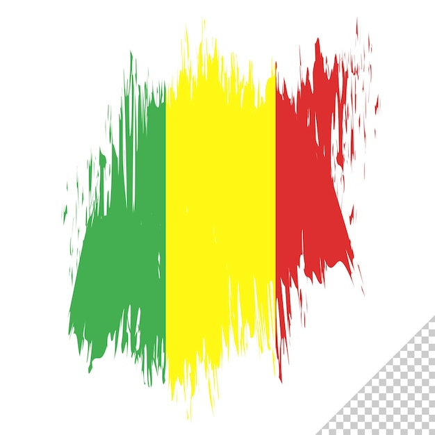 PSD pinceau drapeau mali fond transparent mali brosse aquarelle drapeau conception modèle élément psd fichier