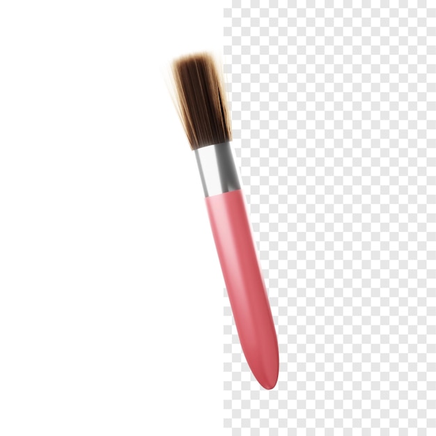 PSD pinceau de maquillage 3d un pinceau avec un manche rouge et un manche rouge