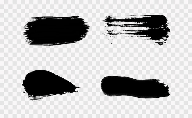 Pinceau noir sur fond transparent