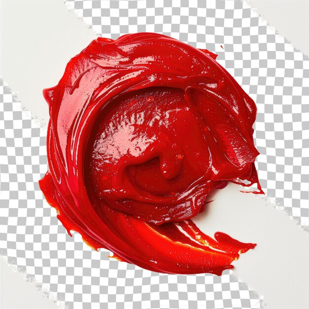 PSD un pinceau de peinture rouge est sur une surface à carreaux