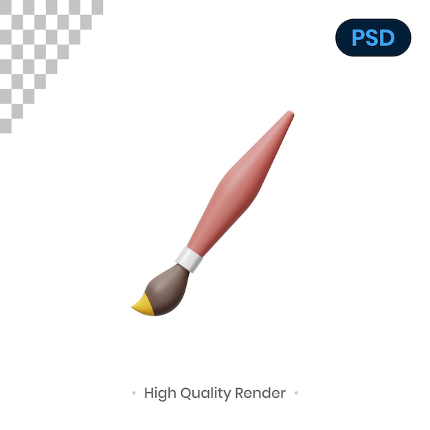 Pincel 3D Ícone Premium PSD