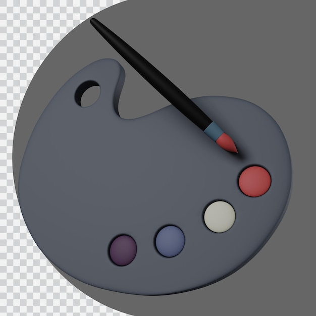 Pincel 3D y paleta de colores
