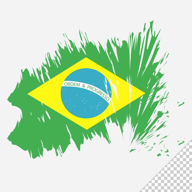 pincel bandeira brasil fundo transparente modelo de design de bandeira aquarela pincel brasil