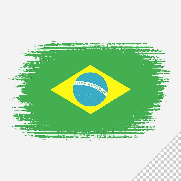 PSD pincel bandeira brasil fundo transparente modelo de design de bandeira aquarela pincel brasil