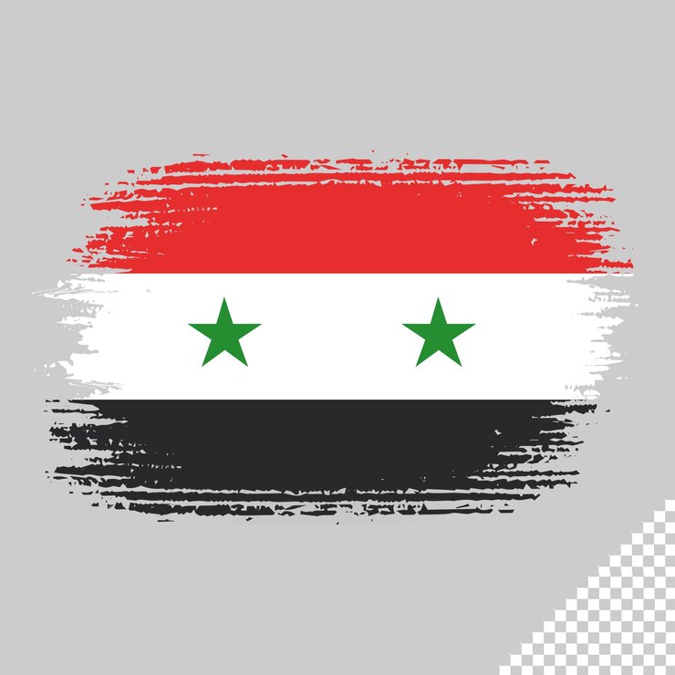 PSD pincel bandeira síria fundo transparente síria pincel aquarela bandeira design modelo elemento psd