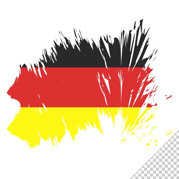 Pincel bandera alemania fondo transparente pincel de alemania elemento de plantilla de diseño de bandera de acuarela