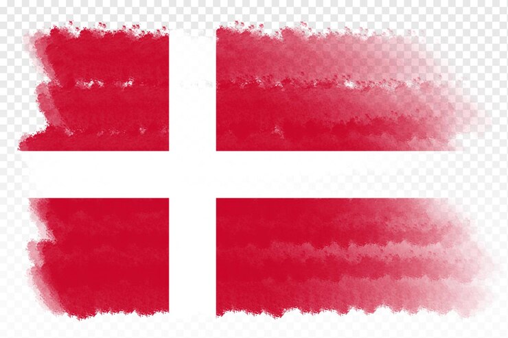 PSD pincel bandera dinamarca fondo transparente dinamarca pincel acuarela bandera elemento de plantilla de diseño
