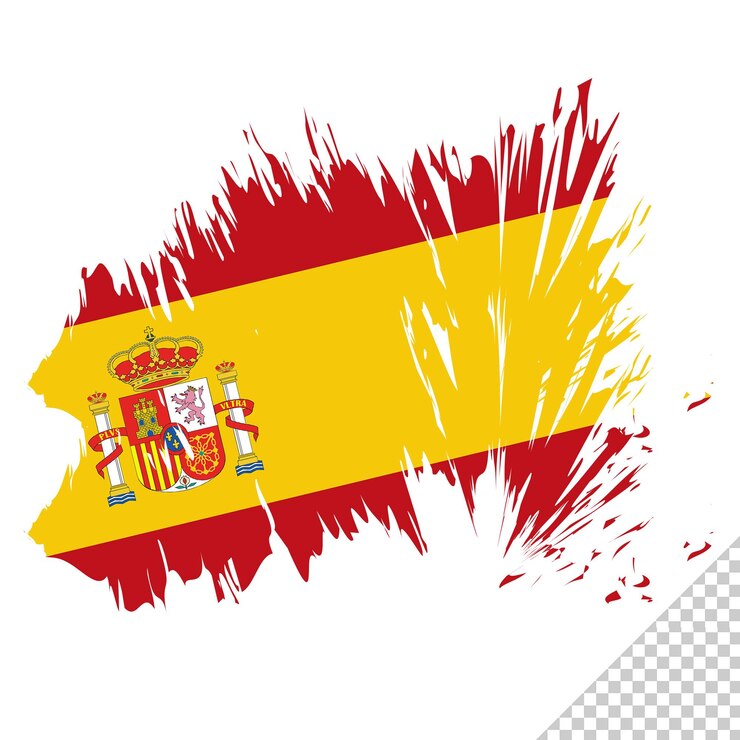 PSD pincel bandera españa fondo transparente españa pincel acuarela bandera diseño plantilla elemento psd