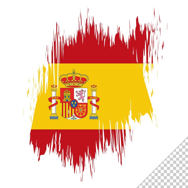 PSD pincel bandera españa fondo transparente españa pincel acuarela bandera diseño plantilla elemento psd