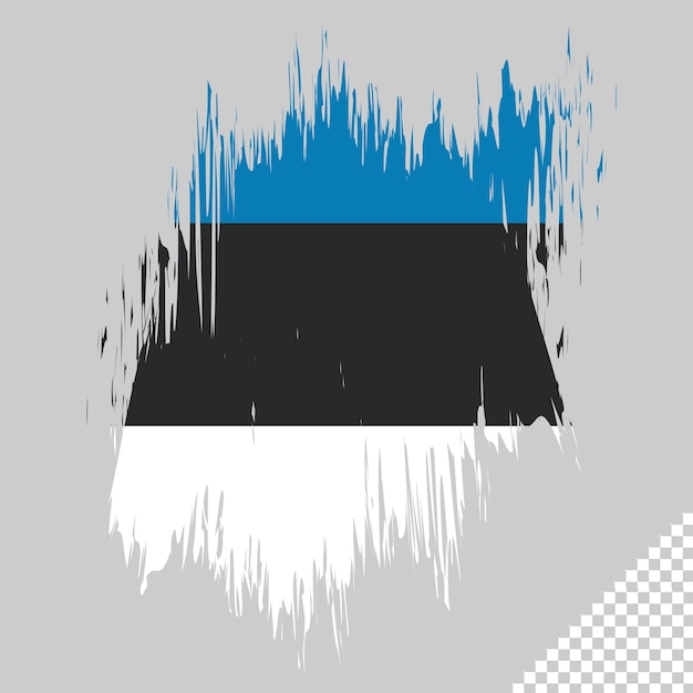 PSD pincel bandera estonia fondo transparente pincel de estonia elemento de plantilla de diseño de bandera de acuarela