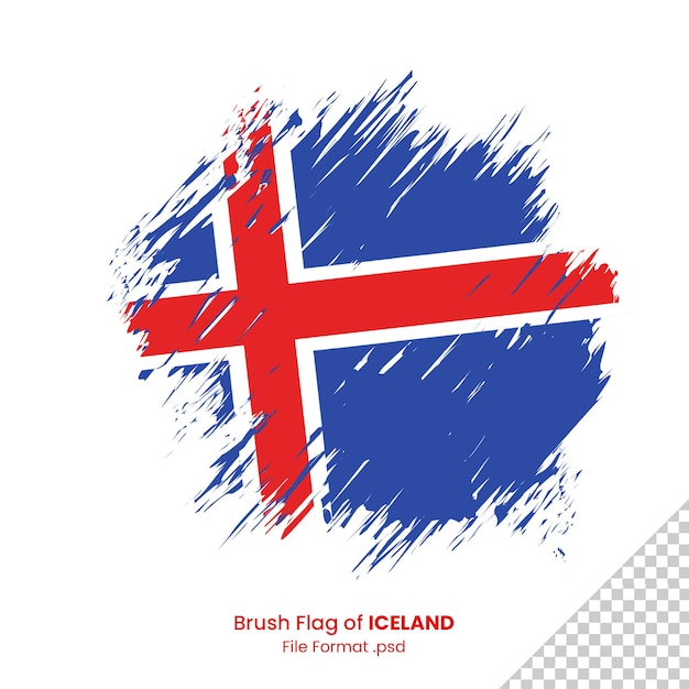 Pincel bandera islandia formato de archivo psd acuarela bandera islandia diseño