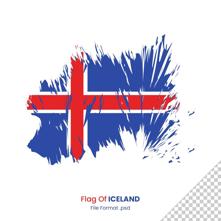 PSD pincel bandera islandia formato de archivo psd acuarela bandera islandia diseño