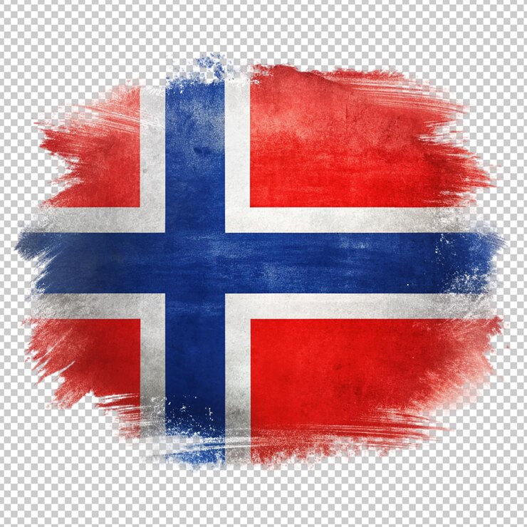 PSD el pincel de la bandera de noruega sobre un fondo transparente