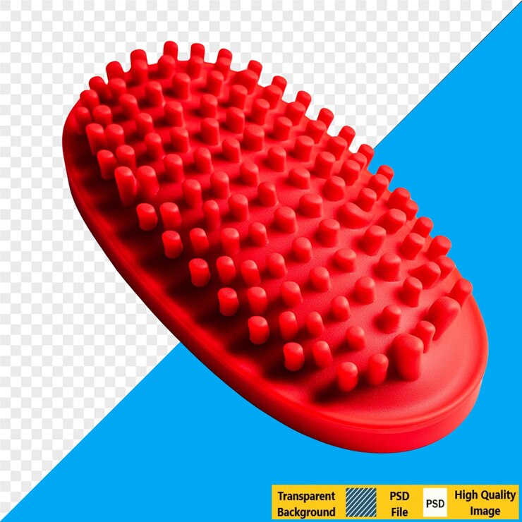 PSD pincel de baño de silicona roja