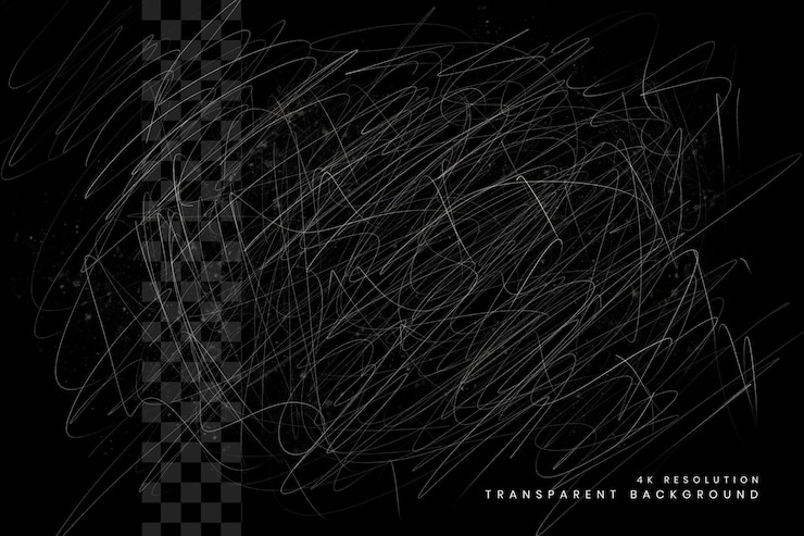 PSD pincel de dibujo abstracto con lápiz sobre fondo transparente