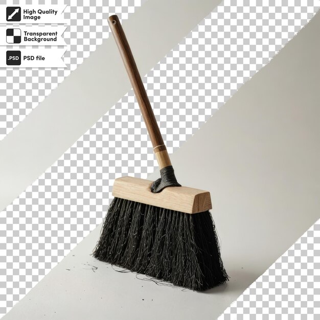 Pincel de madera psd para limpieza en fondo transparente con capa de máscara editable