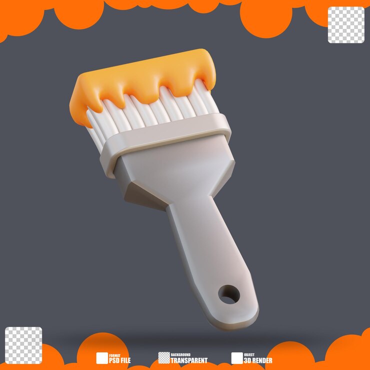PSD pincel de pintura de ilustración 3d 4