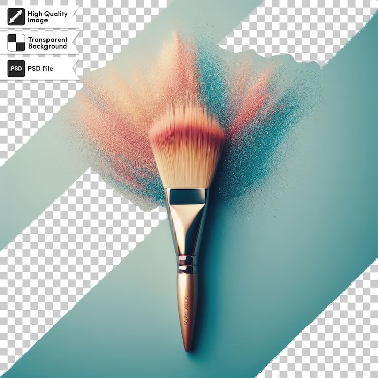PSD pincel de pintura psd pincel para maquillaje sobre fondo transparente