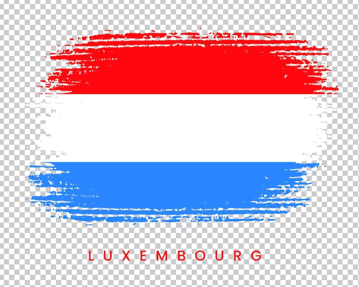 PSD pincelada acuarela bandera nacional de luxemburgo plantilla de diseño de pincel