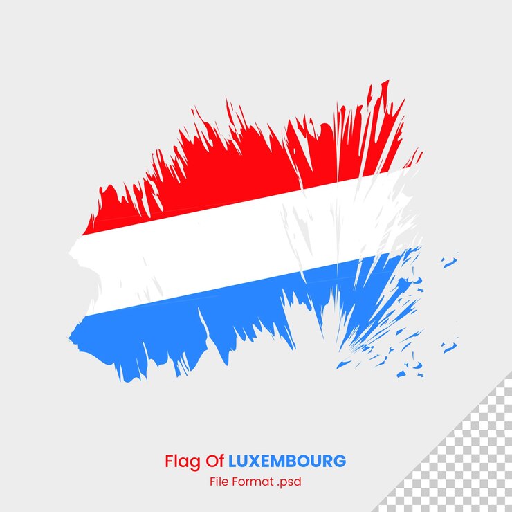 PSD pincelada acuarela bandera nacional de luxemburgo plantilla de diseño de pincel
