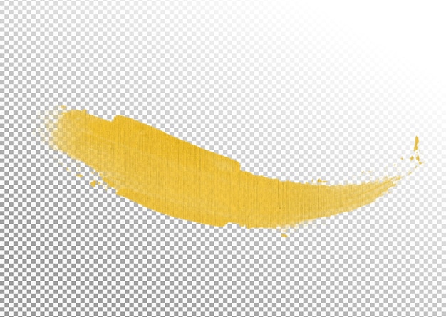 Pincelada de cor amarela psd em fundo transparente