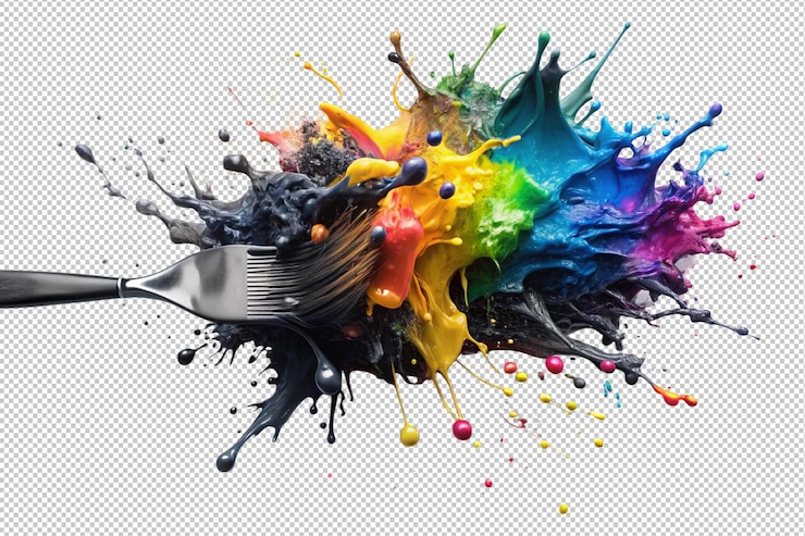 PSD las pinceladas expresan el negro abstracto en patrones de pintura salpicada