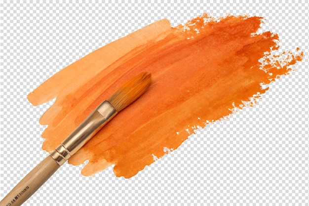 Pincet appliquant de l'aquarelle orange peinture de pigment vibrant flux technique artistique processus créatif