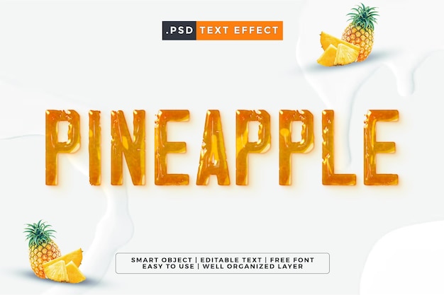 Pineapple Text Effect in PSD Format