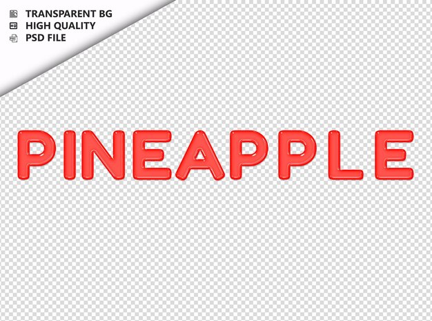 PSD pineapplelumps fabriqué à partir de texte orange avec ombre transparente isolée