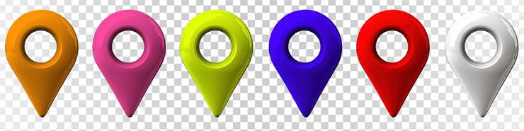 PSD pines de mapa 3d coloridos para ubicación y navegación símbolo de ubicación del mapa png generativo ai