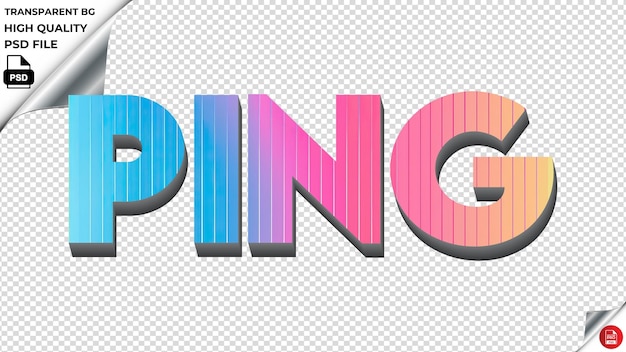 PSD ping tipografía arco iris colorido textura psd transparente