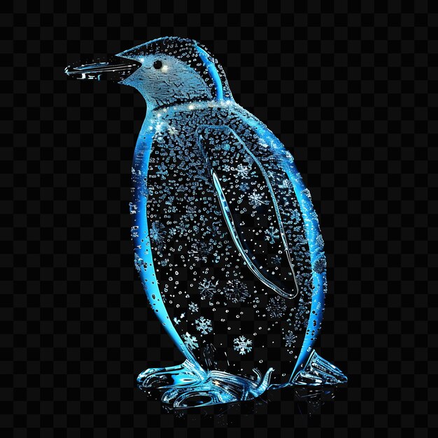 PSD un pingouin bleu avec une étoile sur la tête