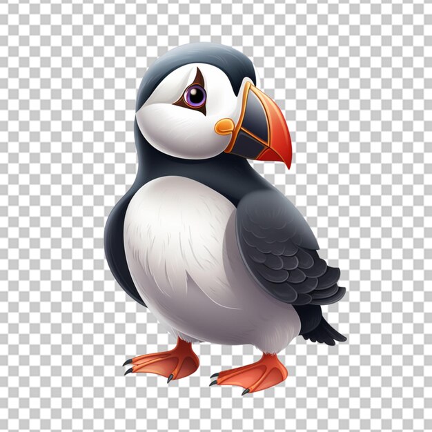 PSD pingouin à ceinture sur fond blanc