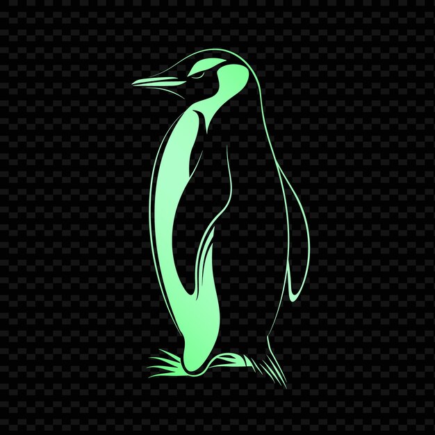 PSD un pingouin avec un fond vert qui dit pingouin dessus