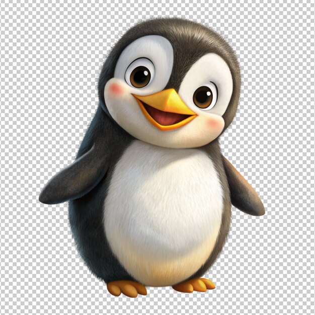 PSD pinguim bonito em fundo transparente