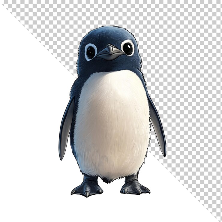 PSD pingüino aislado sobre un fondo transparente