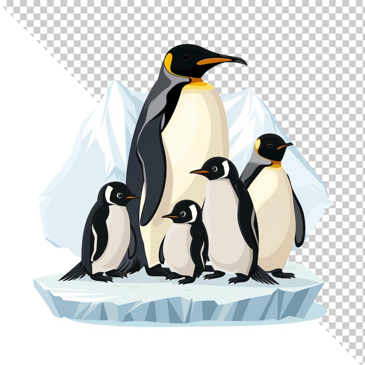 PSD pingüino aislado sobre un fondo transparente