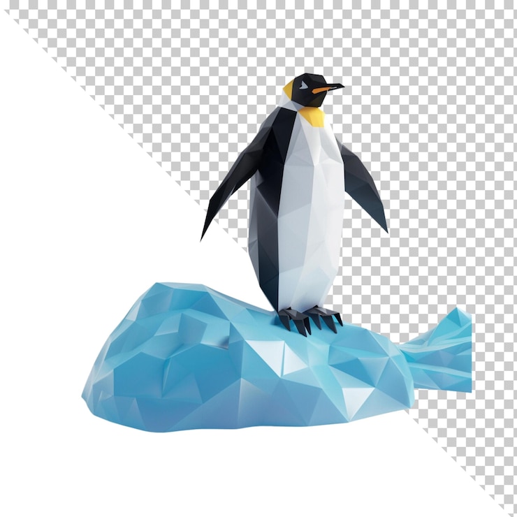PSD pingüino aislado sobre un fondo transparente