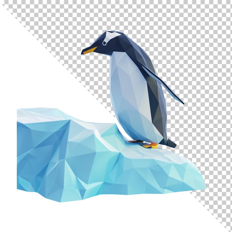 PSD pingüino aislado sobre un fondo transparente