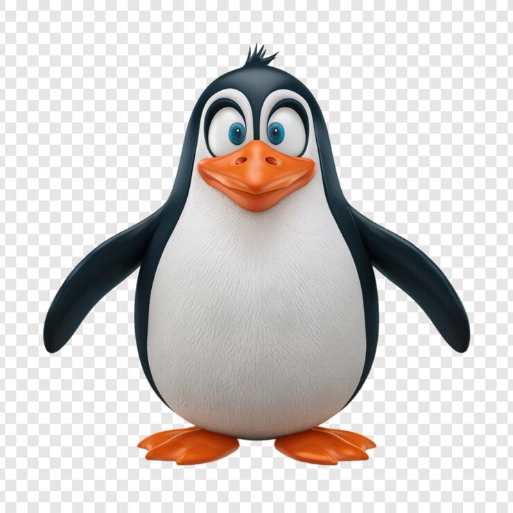 PSD pingüino aislado sobre un fondo transparente
