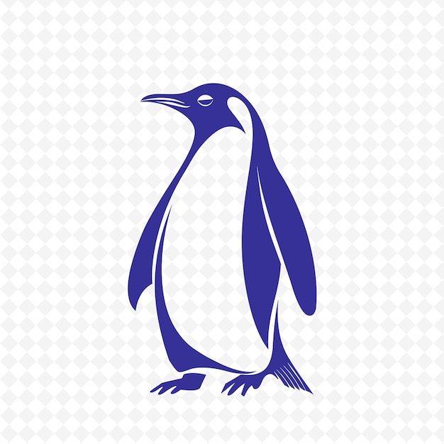 PSD un pingüino azul con fondo azul con fondo blanco