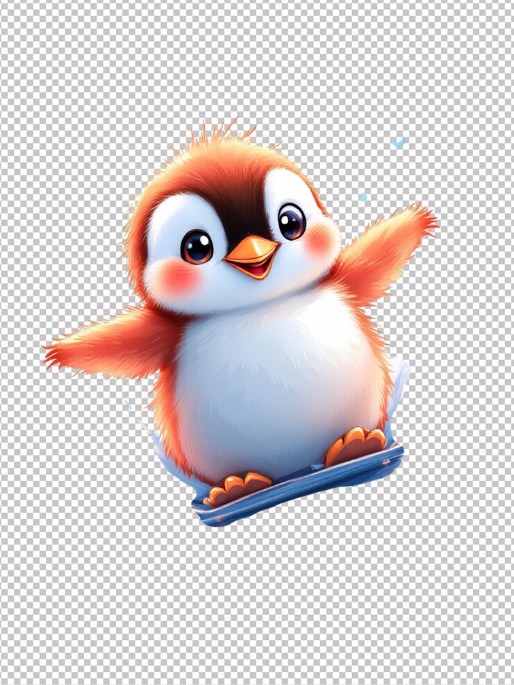 PSD el pingüino feliz del snowboard