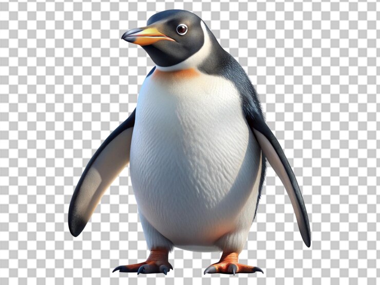 PSD pingüino con un fondo transparente