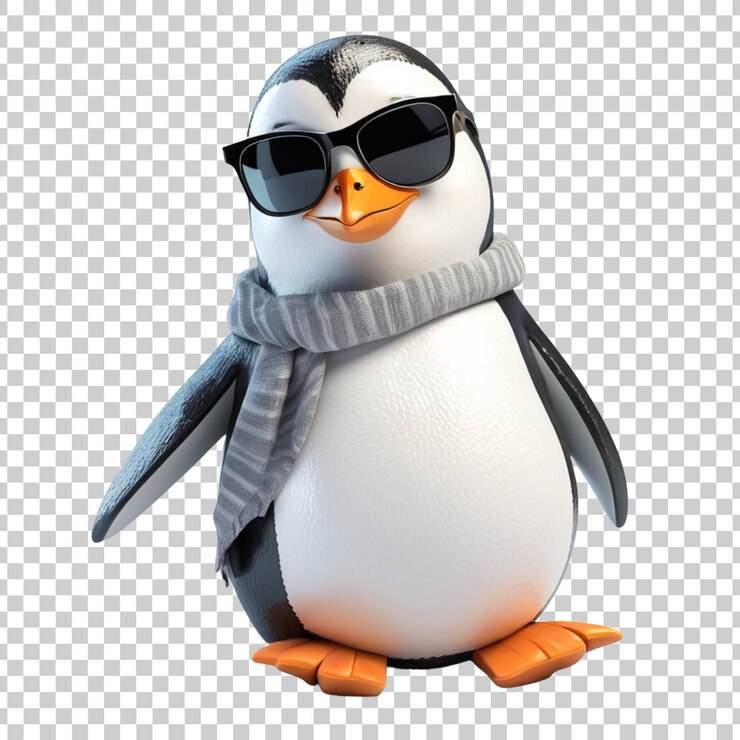 PSD un pingüino con gafas de sol y un par de gafas rojas