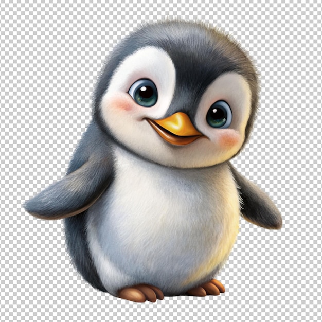 PSD un pingüino lindo sobre un fondo transparente