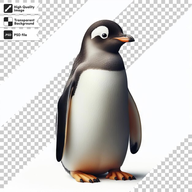 PSD un pingüino con un ojo blanco y un fondo blanco y negro