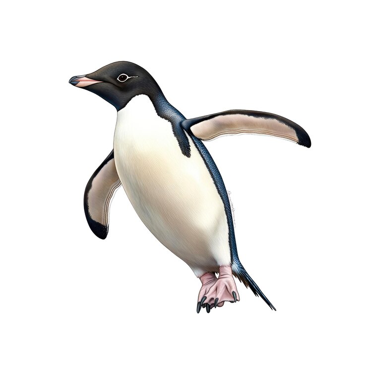 PSD el pingüino salta en el aire