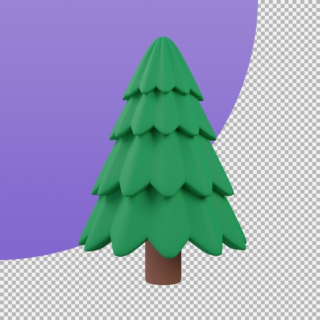 Pinheiros verdes para decorações de Natal ilustração 3d com traçado de recorte
