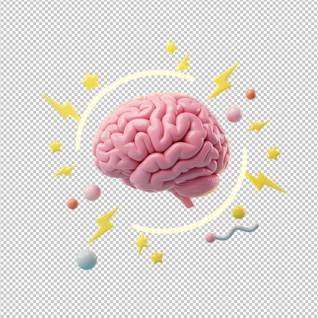 Pink 3D Brain Illustration