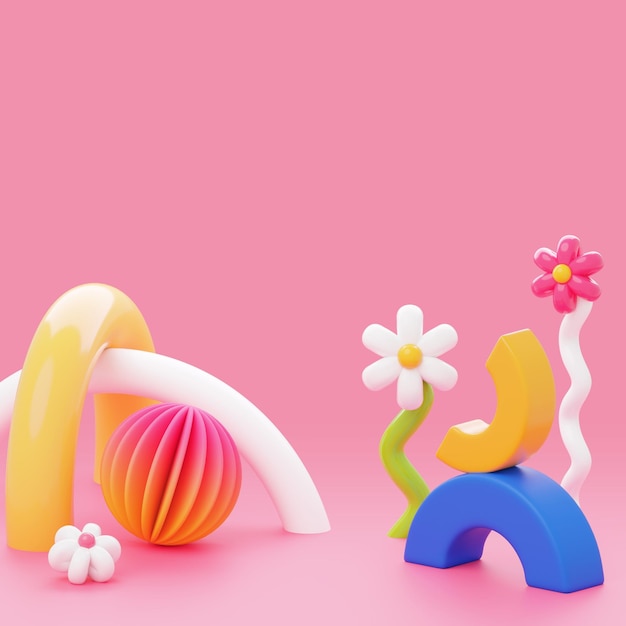 pink 3d object background image